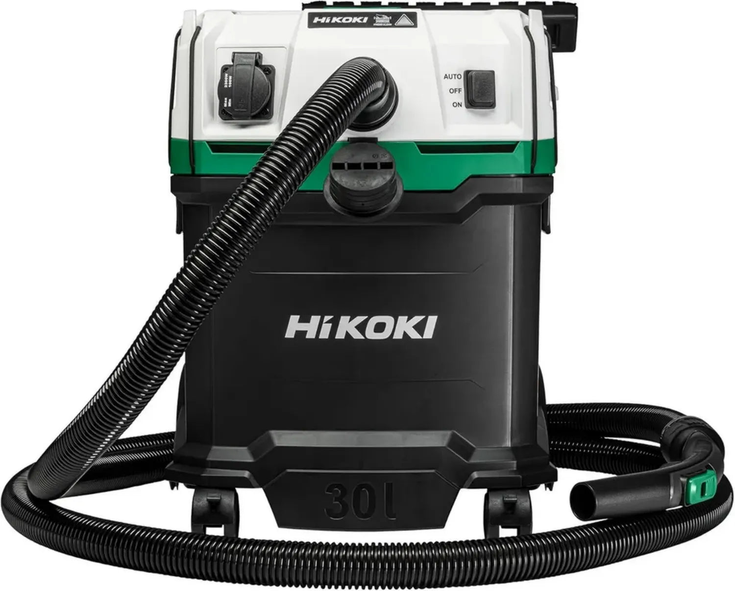 Hikoki 1200W Nass-Trockensauger, 30L, H-Klasse, kompakt, mit Steckdose und antistatisch
