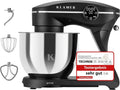 Leistungsstarke Küchenmaschine 1800W mit 6L Edelstahlschüssel, 10 Geschwindigkeiten und Timer - Schwarz