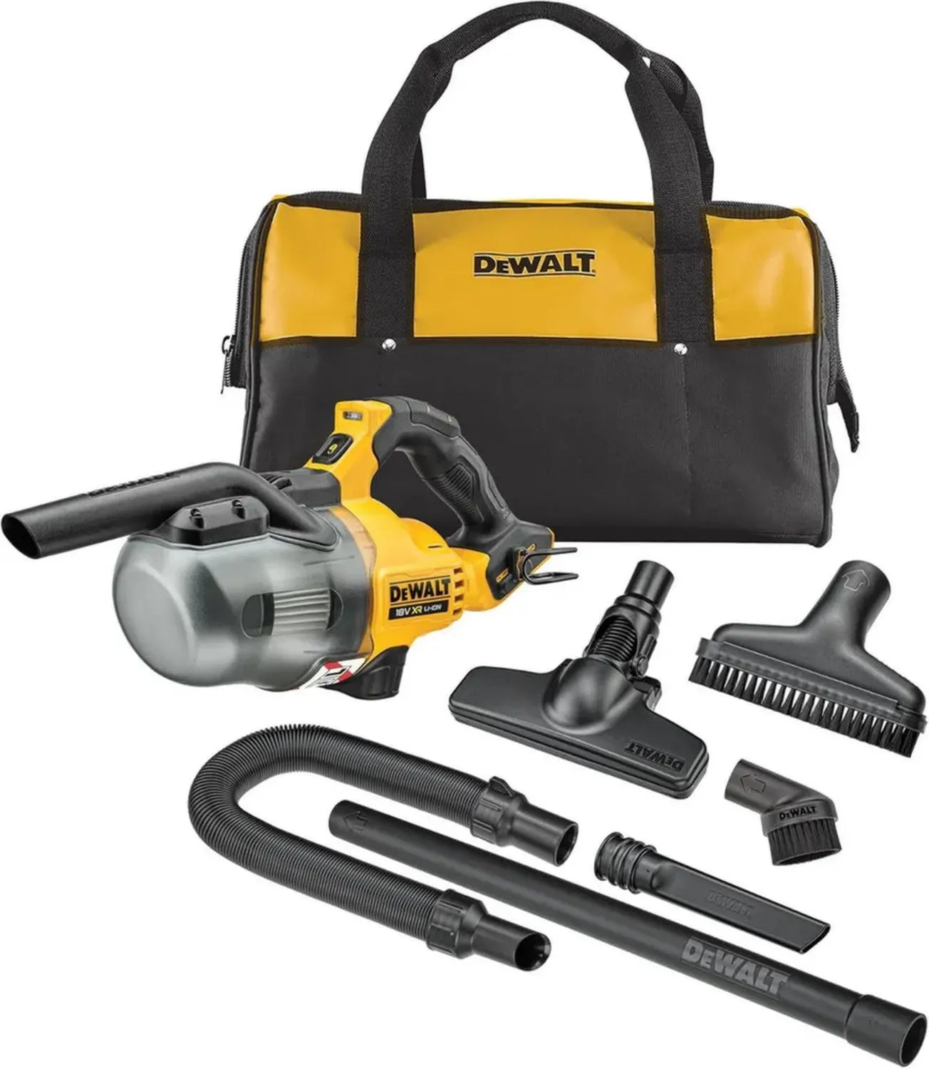 DeWalt 18V L-Klasse Akku-Stabsauger DCV501LN mit HEPA-Filter, Dauerbetriebsmodus und LED-Licht, inkl. Gürtelhaken und Tasche, exkl. Akku & Ladegerät