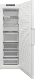 SHARP Gefrierschrank 186 cm freistehend, NoFrost, 279 L Volumen, Eisbereiter, Weiß, Energieeffizienzklasse D