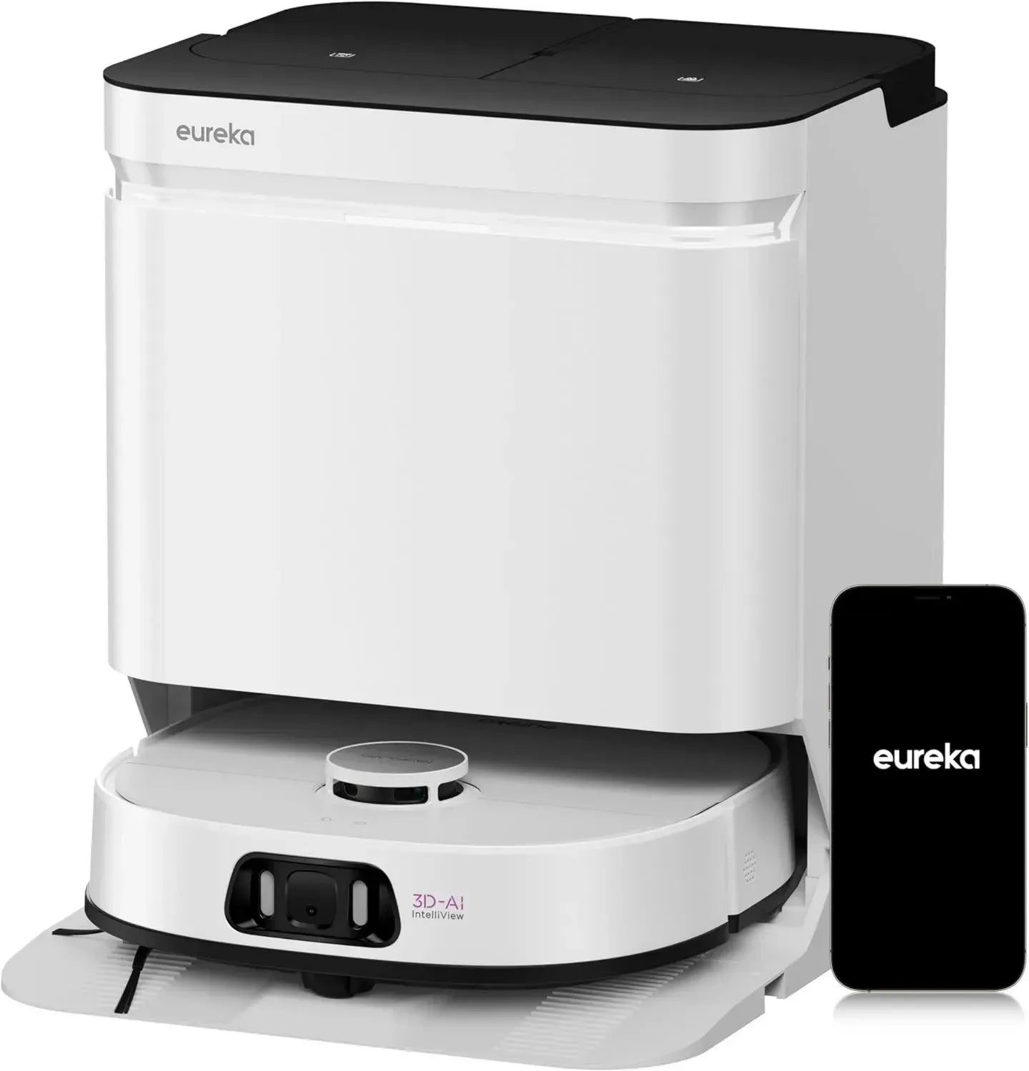 Eureka J15 Ultra Saugroboter mit Wischfunktion und Absaugstation, 19.000 Pa, Automatische Mopphebung, Anti-Verhedderung, Heißwasserreinigung 75°C, Selbstreinigender Saug- und Wischroboter