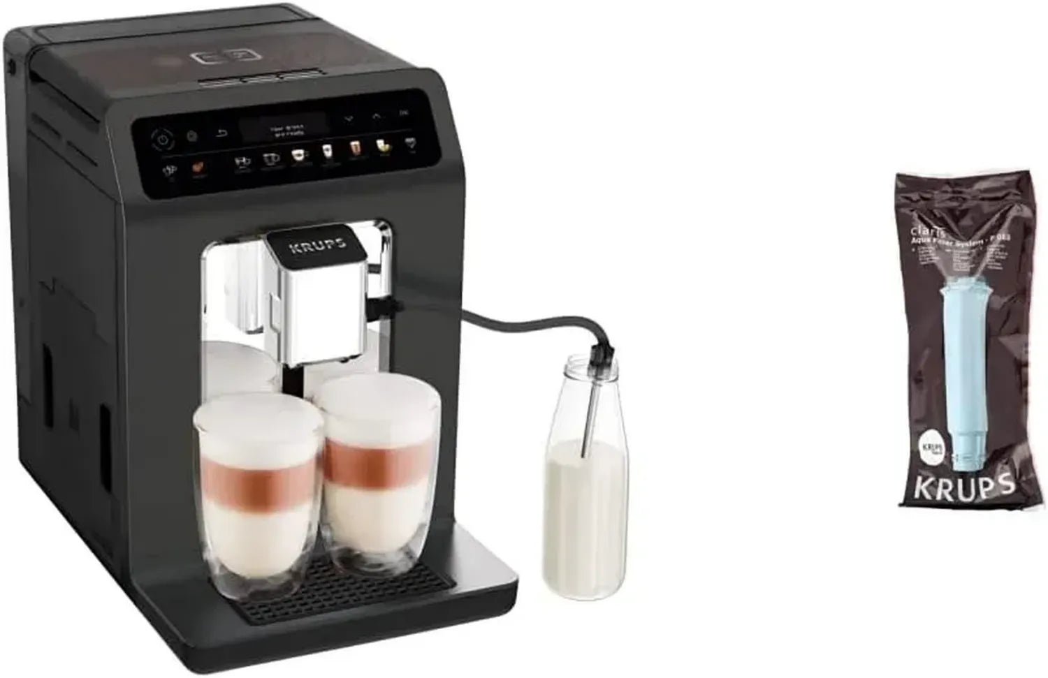 Krups EA895N Kaffeevollautomat Evidence One mit 12 Getränkespezialitäten und Doppel-Tassen-Funktion