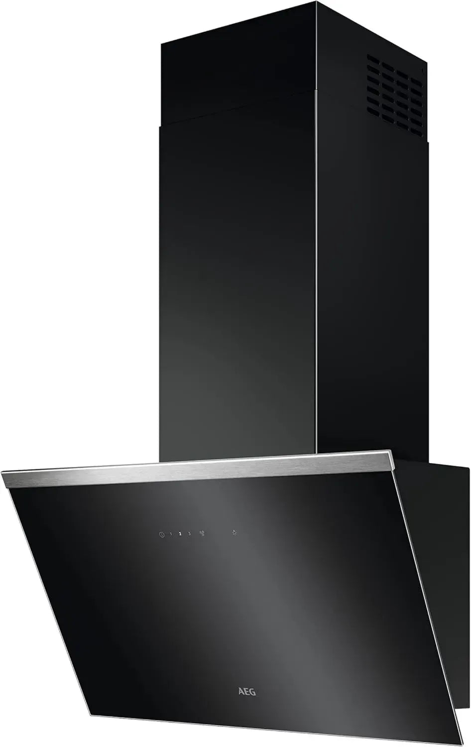 AEG 60 cm Wand-Dunstabzugshaube Serie 7000, Kopffrei, Hob2Hood-Funktion, Abluft/Umluft, Leistungsstarker Motor, Intensivstufe, Bis 500 m³/h, Geräuscharm, Touch-Steuerung, Schwarz