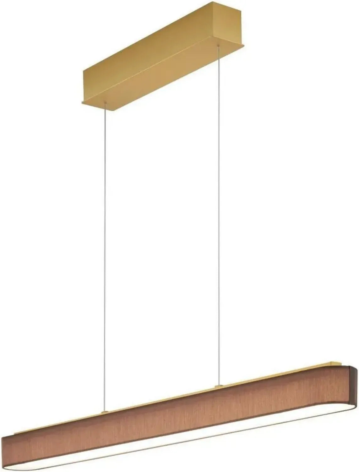 Elegante Helestra Bora Hängeleuchte in Messing, LED, Mokka, 101,5 cm