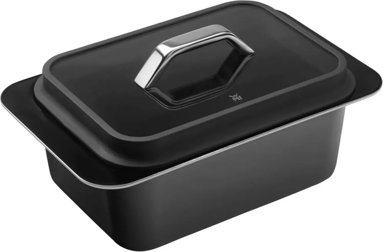 WMF Fusiontec Schmortopf, Induktionsgeeignet, 38x24x18 cm, Hochtemperaturbeständig bis 450°C, Glasdeckel, Technische Keramik
