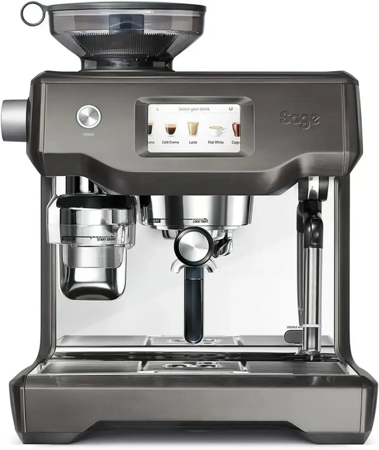 Sage Oracle Touch Kaffeevollautomat mit integriertem Milchsystem - Schwarzer Edelstahl