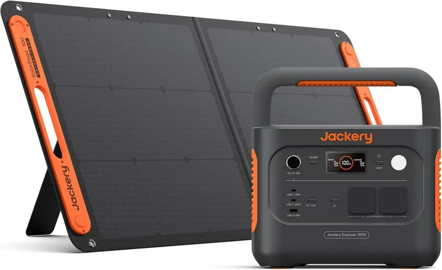Jackery Solar-Generator 1000 V2 mit 100W Solarpanel, 1070Wh LiFePO4 Powerstation, 1500W AC/USB-C, Schnellladung für Outdoor & Notfälle