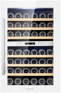 Zweizonen-Weinkühlschrank mit Glastür für 42 Flaschen, Edelstahldesign, leise Kühlung