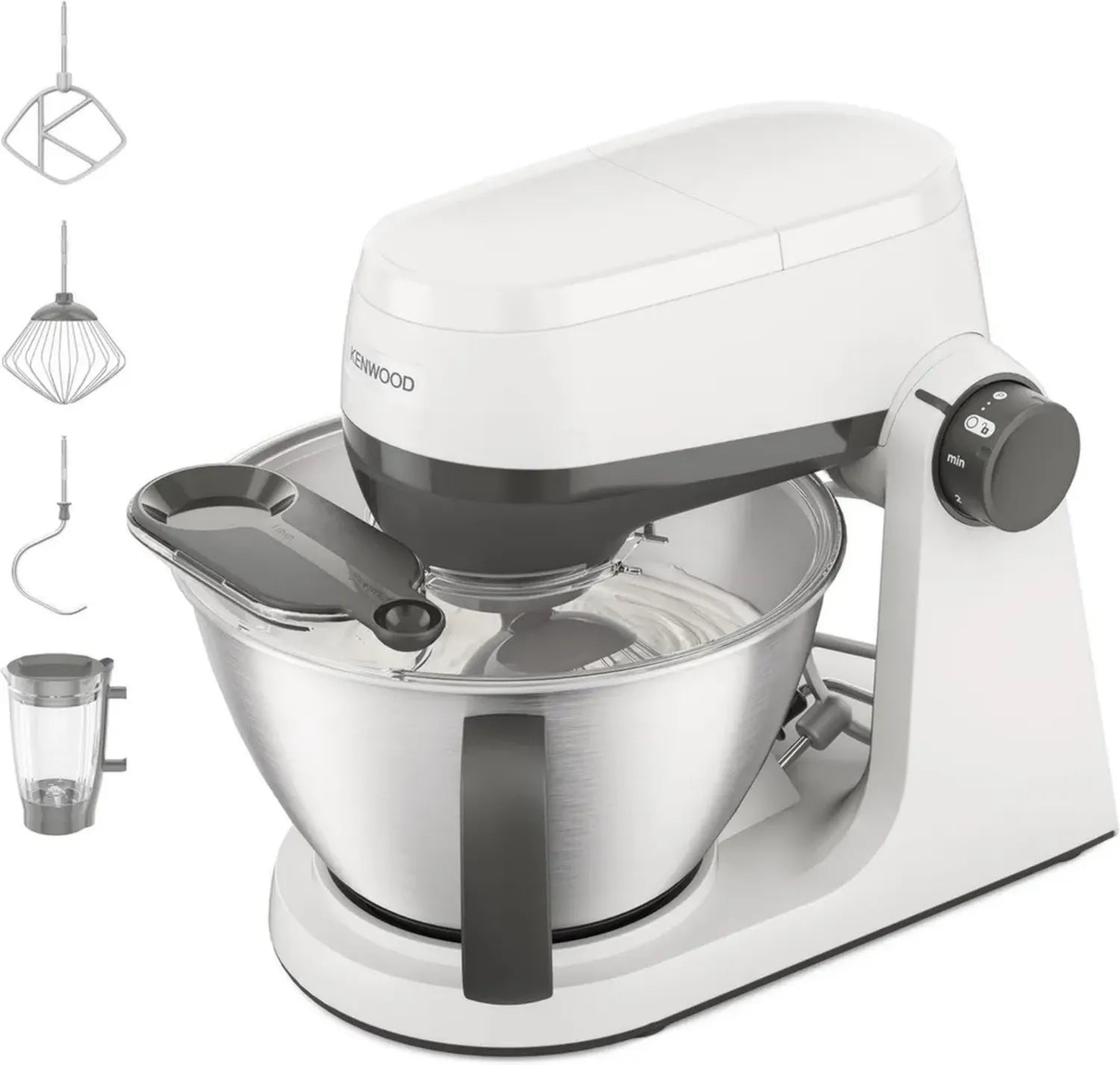 Kenwood Küchenmaschine 1000W mit Standmixer, 4,3l Schüssel, 7 Geschwindigkeiten, Weiß