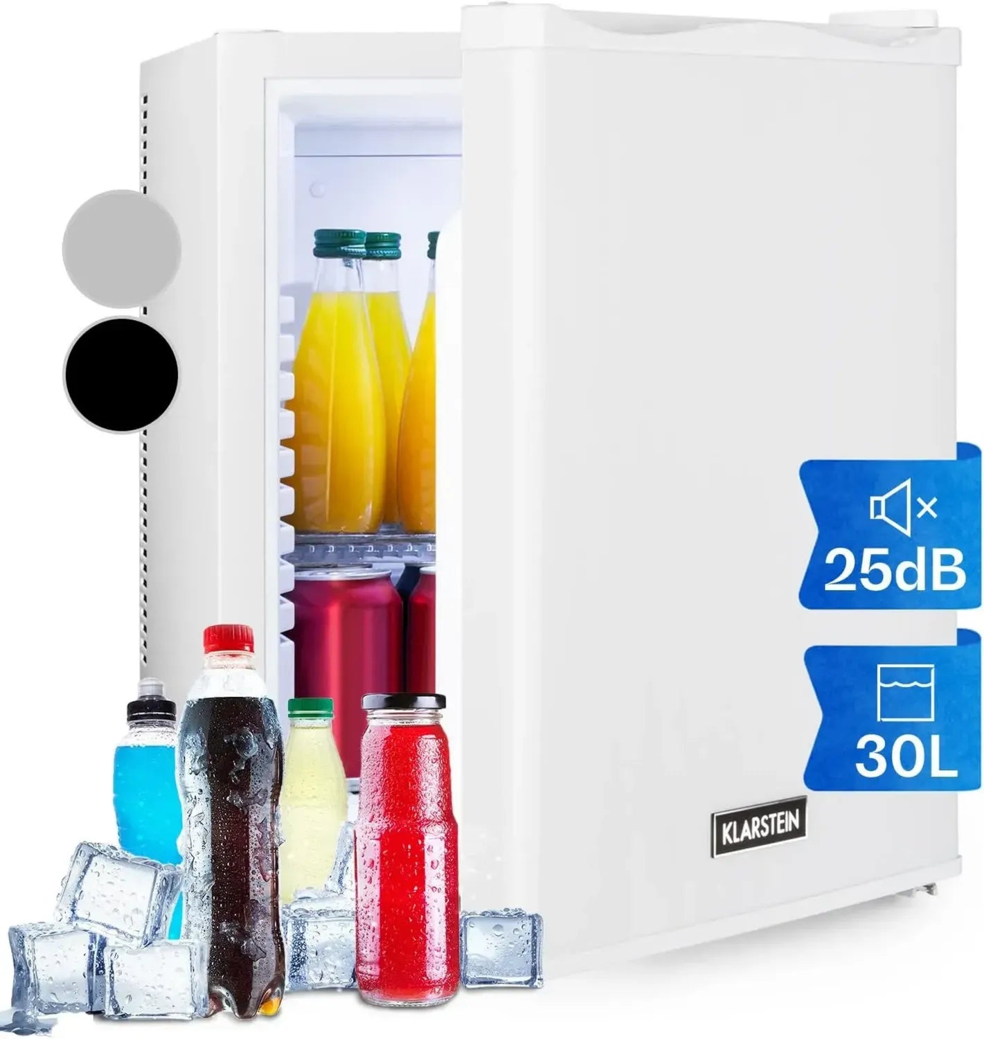 Klarstein 30L Mini-Kühlschrank für Getränke und Kosmetik, Leise Minibar mit Verstellbaren Ablagen, Ideal für Skincare und Snacks, 5-15°C