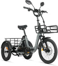 Cysum AG1 PRO E-Bike Dreirad für Erwachsene 16 Zoll, Klappbares Elektrodreirad mit 48V 20Ah Akku, 80 Nm Drehmoment