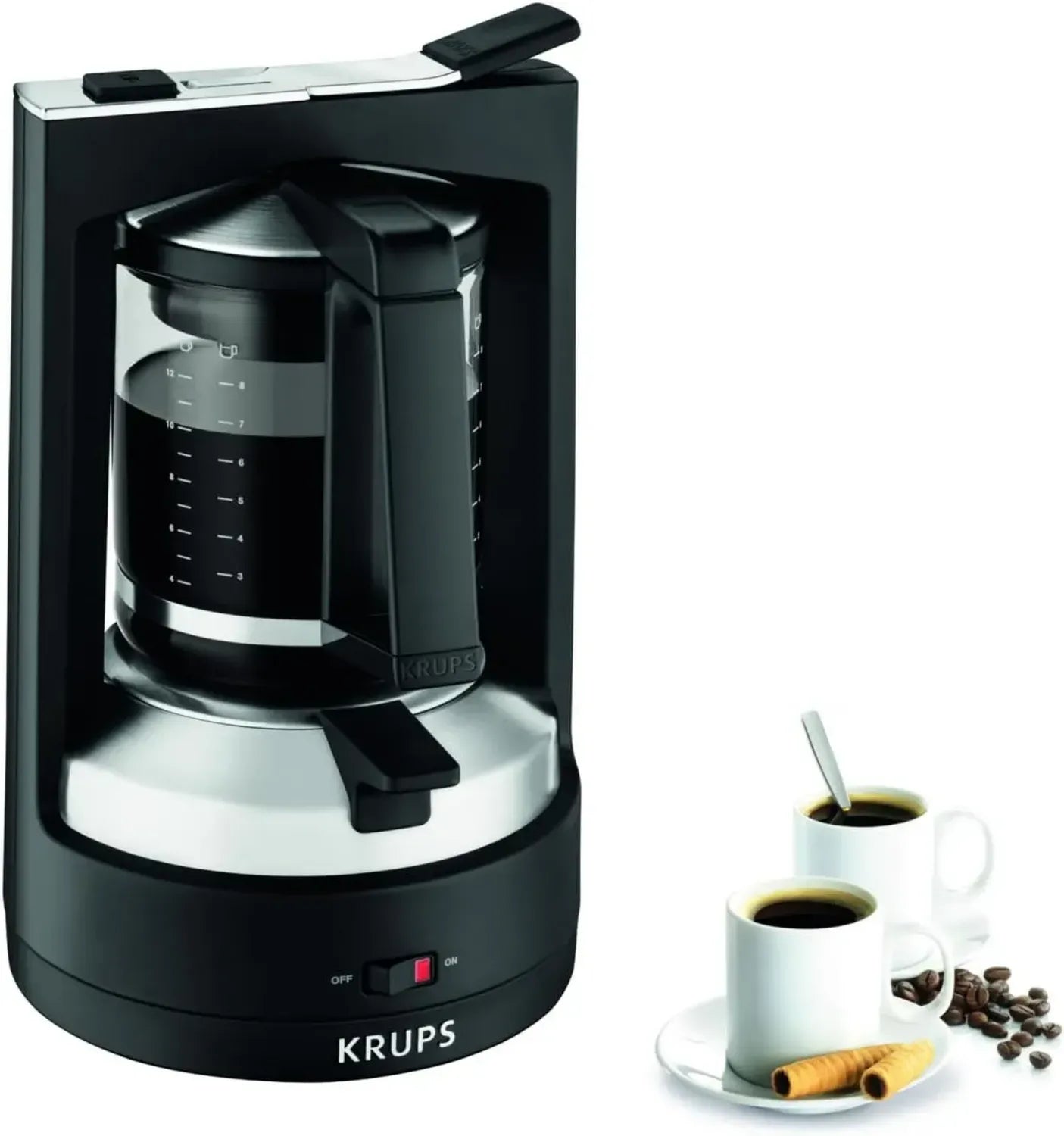 Krups Kaffeemaschine T8, 850W, Auto-Off, 1L, Dauerfilter, 8-12 Tassen, Schwarz