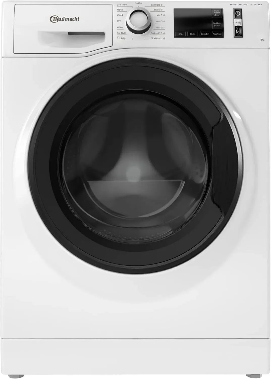 Bauknecht W Active 9A Frontlader Waschmaschine, 9kg, Energieklasse A, Fleckenentfernung, Dampfprogramme, Steam-Hygiene, Wollprogramm, Stopp&Add, Weiß