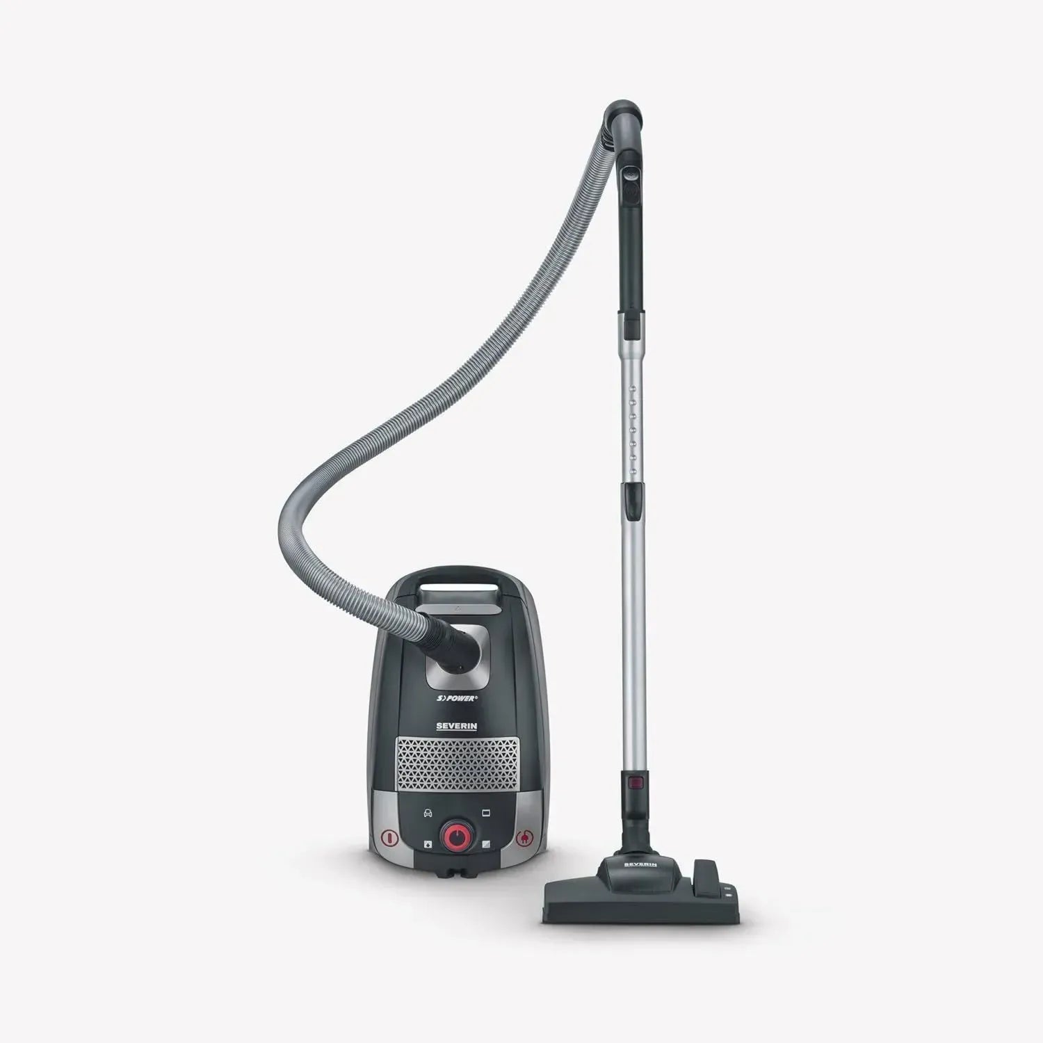 SEVERIN Bodenstaubsauger mit Beutel, 850W, Allergiefilter, vielseitiges Zubehör, 4L Schwarz