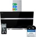 KKT KOLBE Kopffreie Dunstabzugshaube 80 cm, A+++, 782 m³/h, Edelstahl & Schwarzglas, WLAN, LED-Beleuchtung, SensorTouch