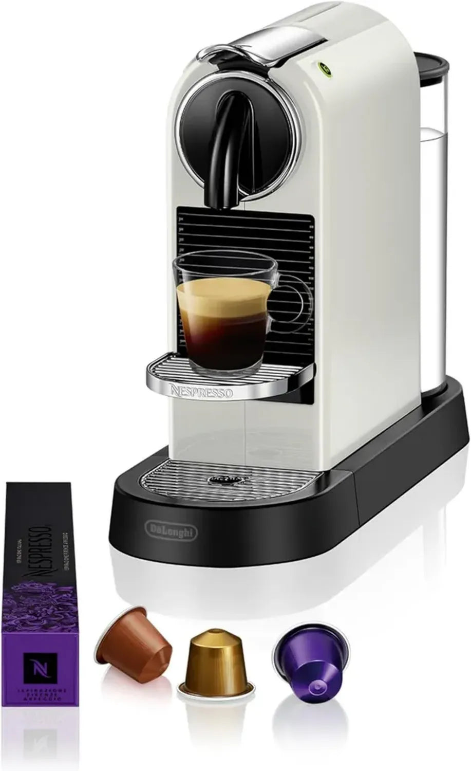 Nespresso De'Longhi EN167.W Citiz Kaffeekapselmaschine, energiesparend, 1260W, creme-weiß
