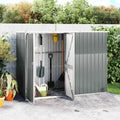 Gecheer Metall Geräteschuppen für Garten 225x89x161 cm, Grauer Lagerschuppen aus Verzinktem Stahl