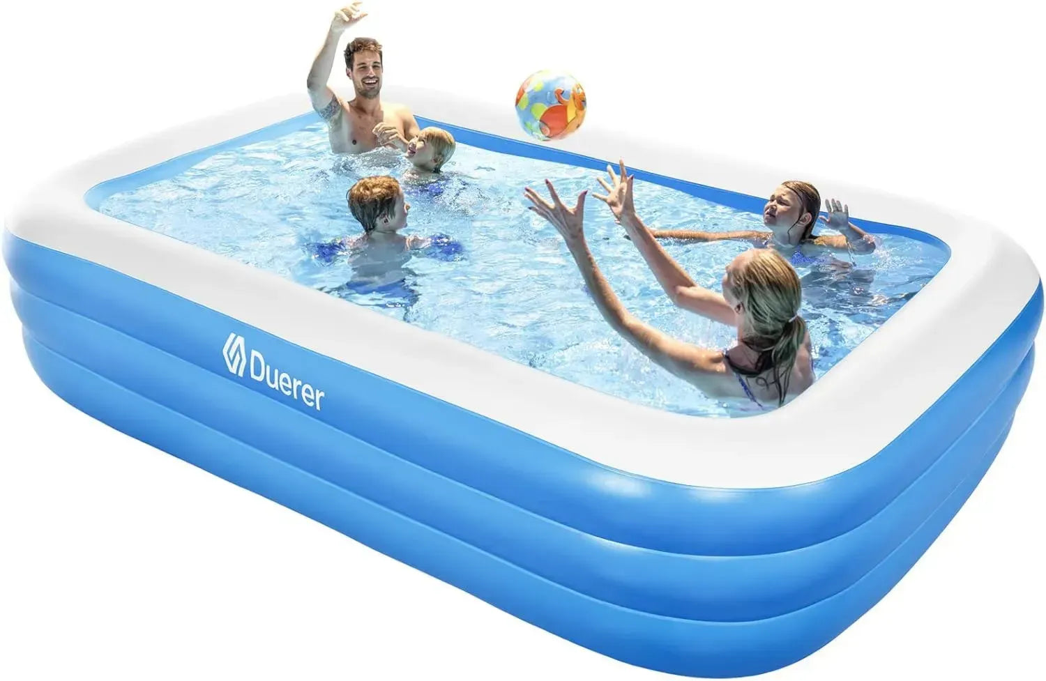 Großer rechteckiger aufblasbarer Pool 241x142x56 cm für Kinder und Erwachsene