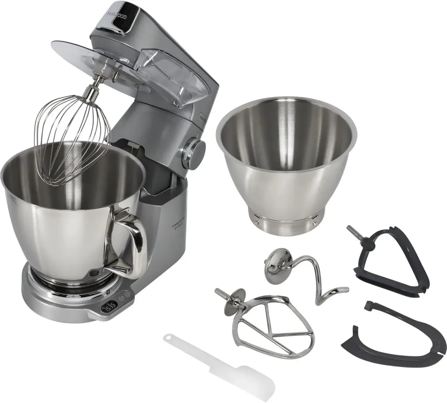 Kenwood Titanium Chef XL Küchenmaschine mit 7L Schüssel und integrierter Waage, 1200W, Silber