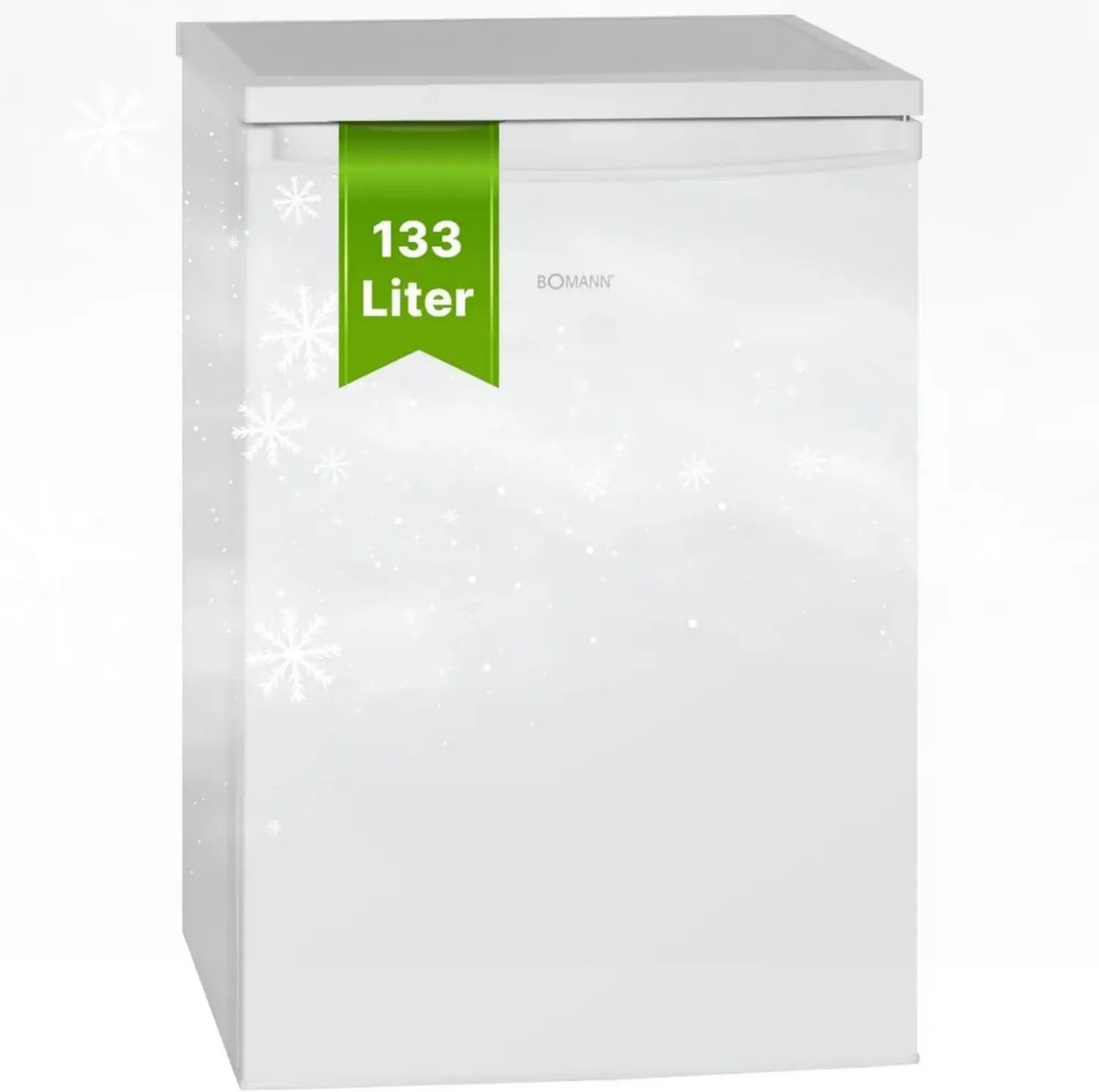 Bomann Tischkühlschrank, 133L, ohne Gefrierfach, wechselbarer Türanschlag, leise, mit Gemüseschublade, H:84,5 x B:56 x T:57,5cm, Weiß