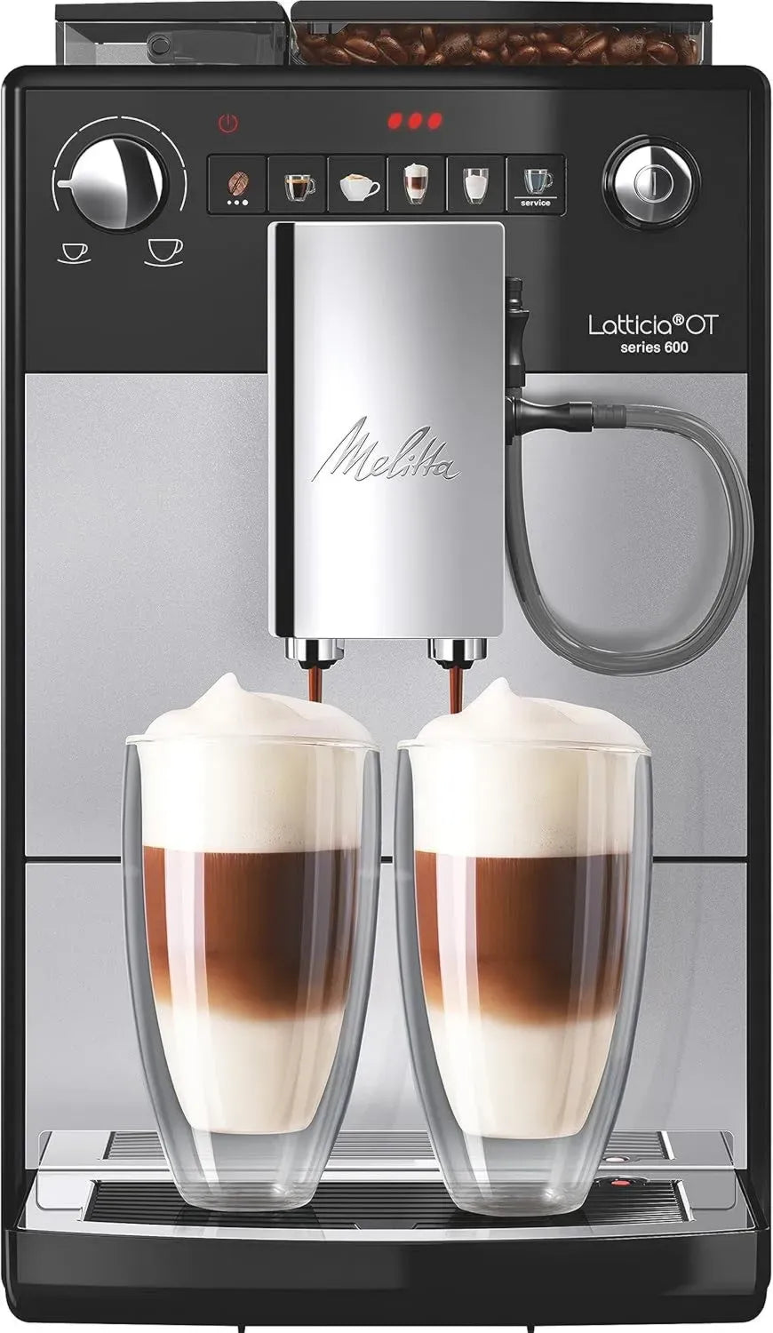 Melitta Latticia OT Kaffeevollautomat mit Milchaufschäumer, silber/schwarz