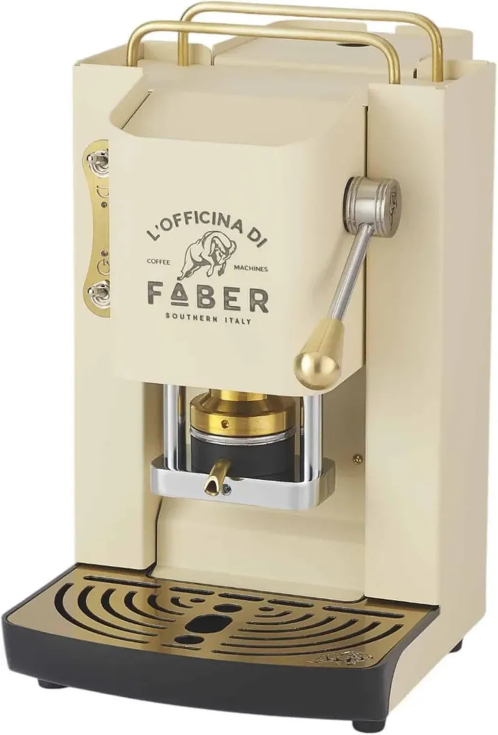 FABER Espressomaschine Pro Deluxe mit Messing-Finish, kompatibel mit 44 mm ESE-Pads
