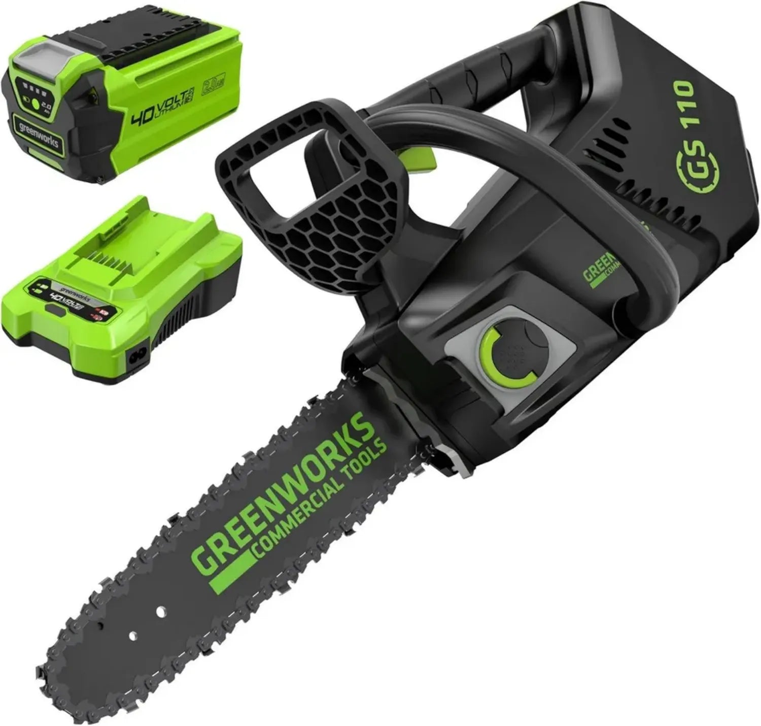 Greenworks 40V Akku-Kettensäge, bürstenlos, 25 cm, mit Ladegerät