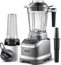 AMZCHEF 2-in-1 Standmixer 1800W, 1850ml & 600ml Behälter, Edelstahlklingen, Grau