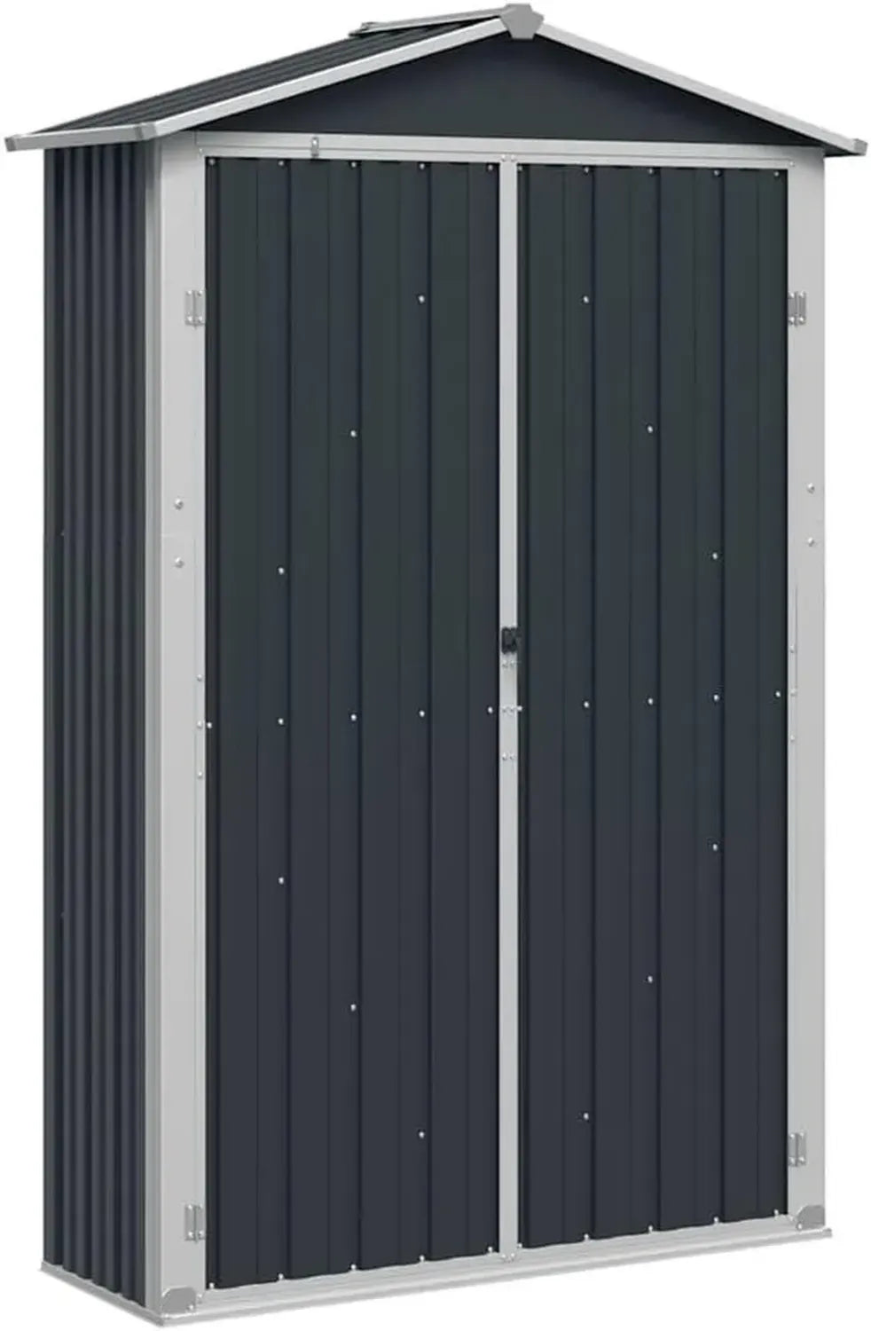 Geräteschuppen aus verzinktem Stahl in Anthrazit, 116x45x175 cm, ohne Boden