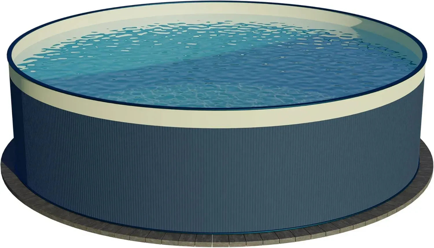 Runder Stahlwandpool mit individueller Größe, 90 cm tief, 0,3 mm Stahl anthrazit, 0,2 mm Sandfolie