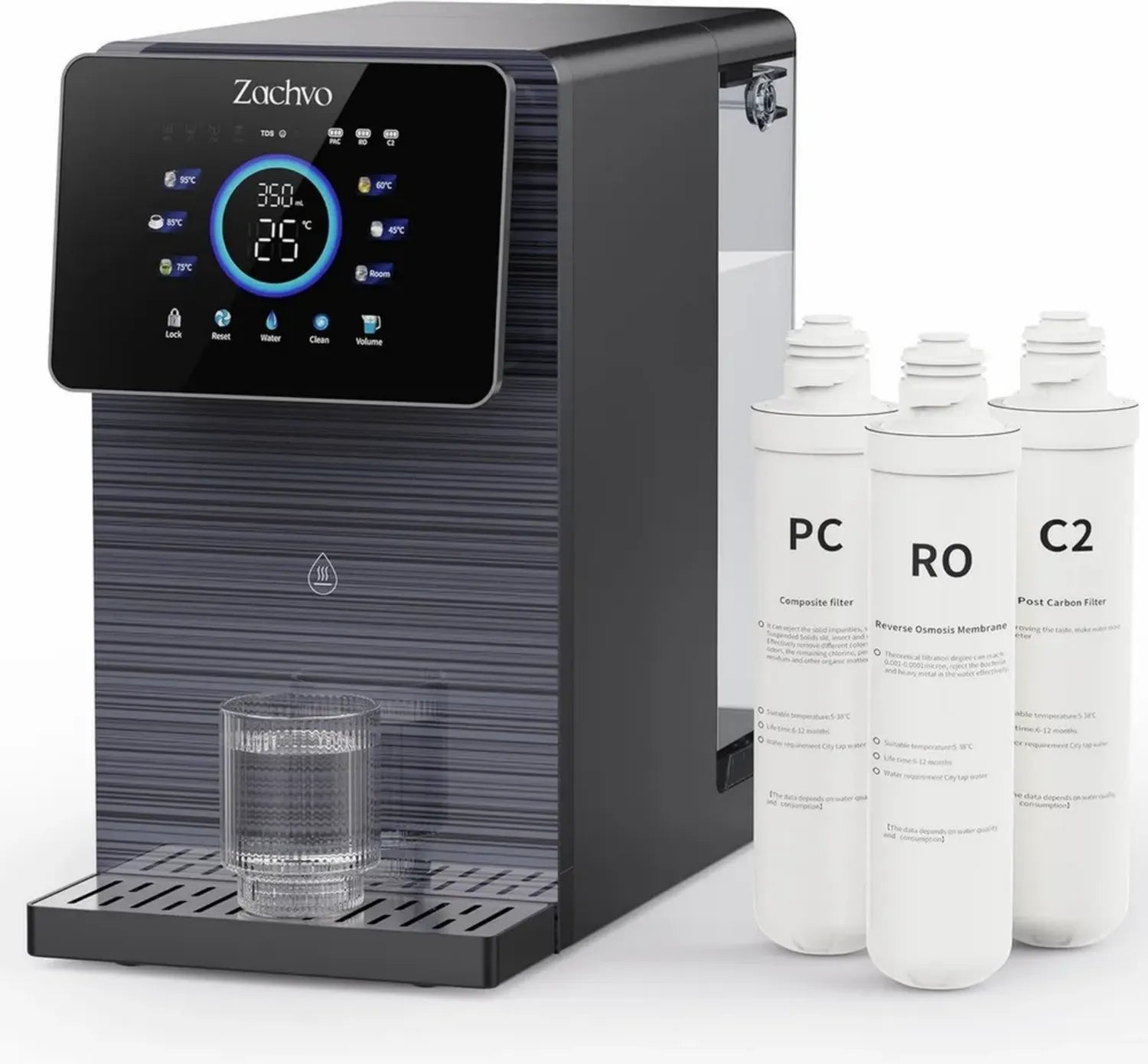 Puri V12 Osmose-Wasserspender mit 6-Wege-Filter und 7L Kapazität, ideal für heiße Getränke