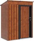 Metall Gartenhaus mit Schiebetür und Wetterfestem Dach, Braun 137 x 81 x 180 cm