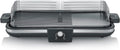 SEVERIN Elektro-Tischgrill, Antihaft-Plancha mit glatter und gerippter Oberfläche, ideal für 8 Personen, 2300 W, Schwarz, Modell RG 8564