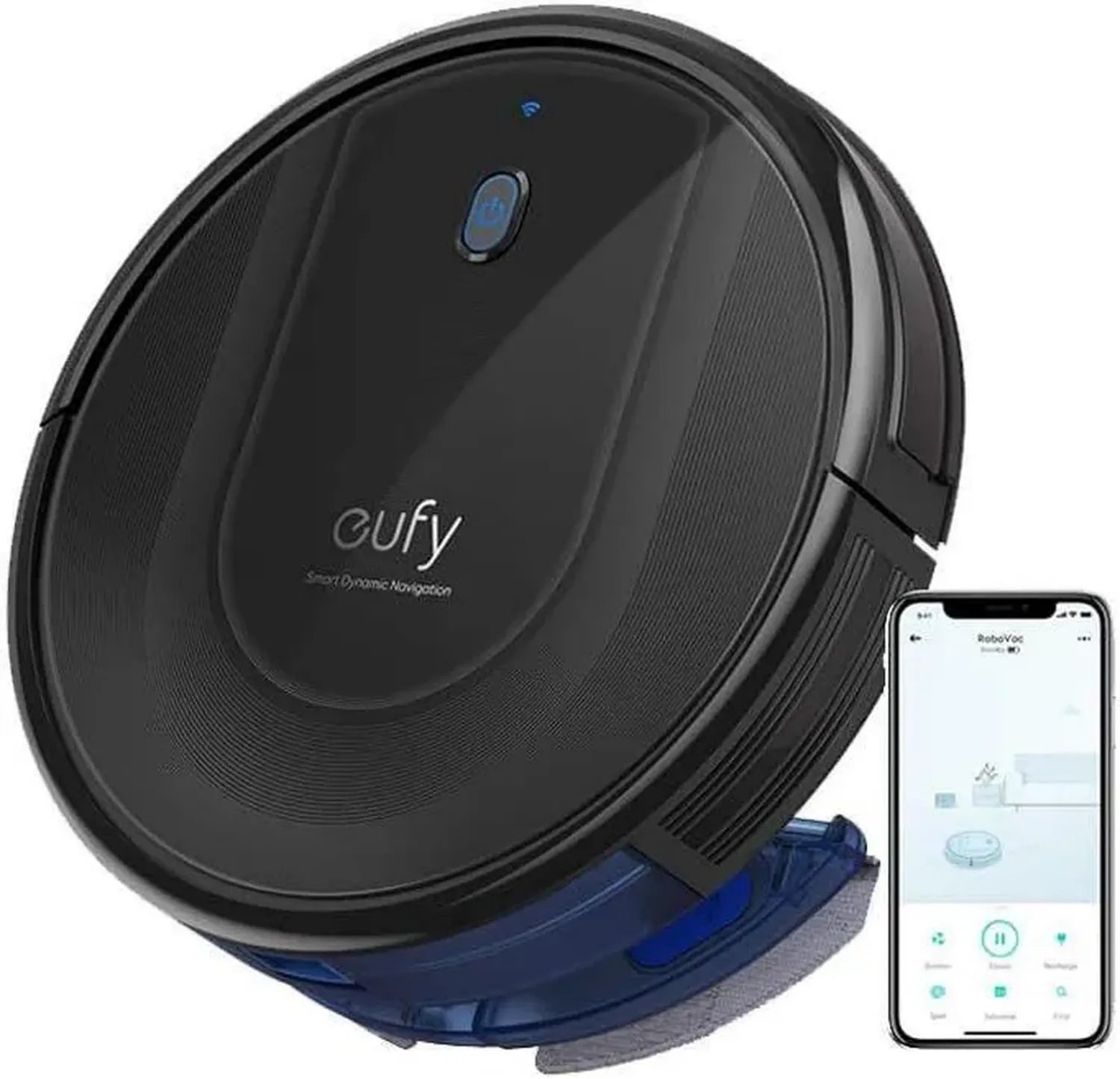 Eufy RoboVac G10 Hybrid Saugroboter mit Wischfunktion, Schwarz