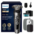 PHILIPS S9000 Prestige Rasierer, Wet & Dry, Gold, mit SkinIQ, Tragetasche, kabelloses Ladepad, Präzisionstrimmer, Nasenhaartrimmer, Reinigungsstation, SP9882/36