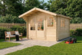 Hölzernes Gartenhaus Gabriel-34 mit Boden, 34 mm Wandstärke, 10,07 m², Natur