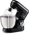 Klarstein Bella Küchenmaschine - Leistungsstarker 1200W Mixer mit 6 Stufen, Edelstahl-Design, Planetarisches Rührsystem, Pulsfunktion, Schwarz