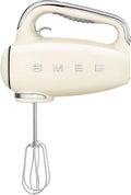 Smeg Handmixer 250W, 9 Geschwindigkeiten, Turbofunktion, sanfter Start, 4 Rührbesen, 2 Knethaken, Creme