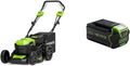 Greenworks 40V Akkurasenmäher GD40LM46SP für große Gärten, 46 cm Schnitt, 55L Fangkorb, bürstenloser Motor, ohne Akku und Ladegerät