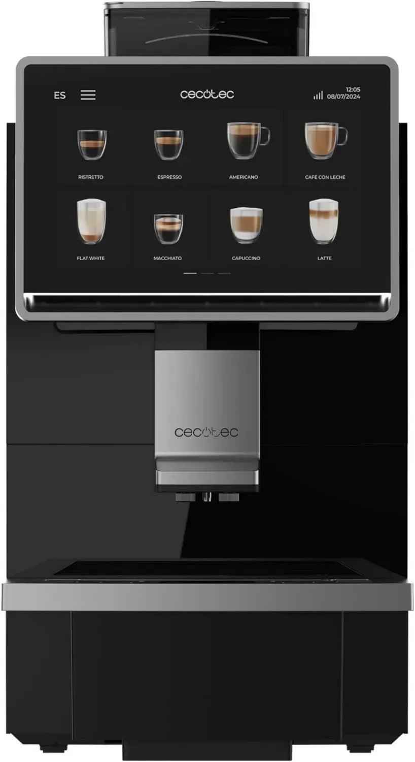Cecotec Professionelle Kaffeevollautomat Cremmaet Coffice, 2900W, Touchscreen, Mahlgrad-Präzision, 26 Getränkearten, 1 kg Bohnenkapazität, 2L Wassertank