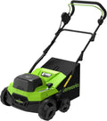 Greenworks 48V Kabelloser Vertikutierer und Rasenlüfter, 38 cm, Höhenverstellung, 45L Behälter, Klappgriff, Ohne Akku