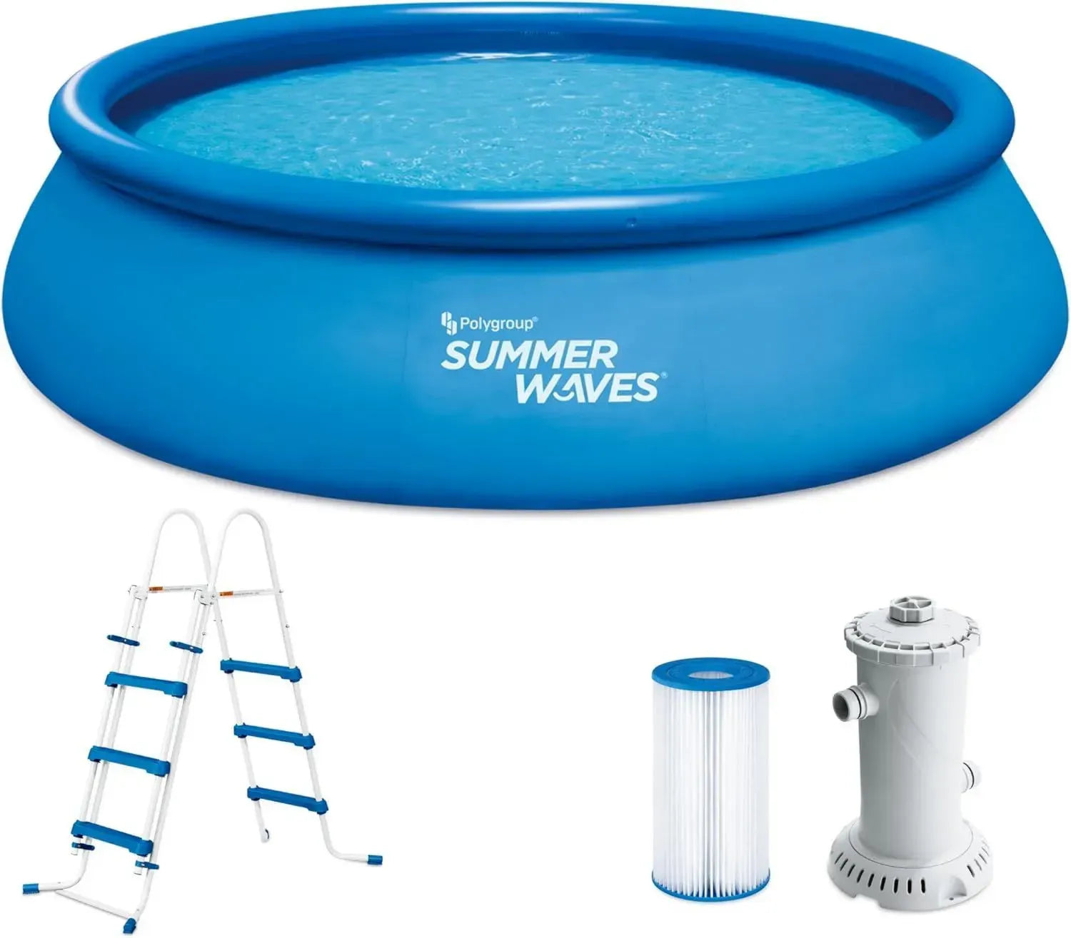 Sommer Waves Aufstellpool Set 457x107 cm mit Filterpumpe, Plane & Leiter