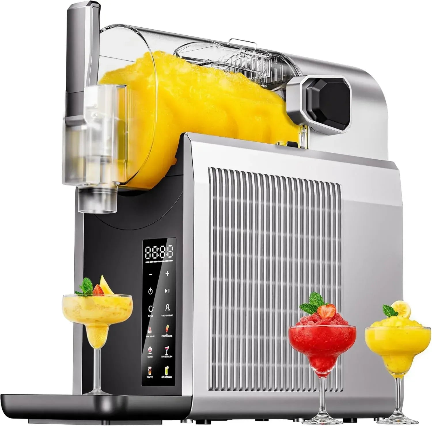 EASTPLUS 2025 Slushie Maschine 2L mit Schnellgefrierung, 6 Modi & Selbstreinigungsfunktion für Slushies, Margaritas, Milchshakes