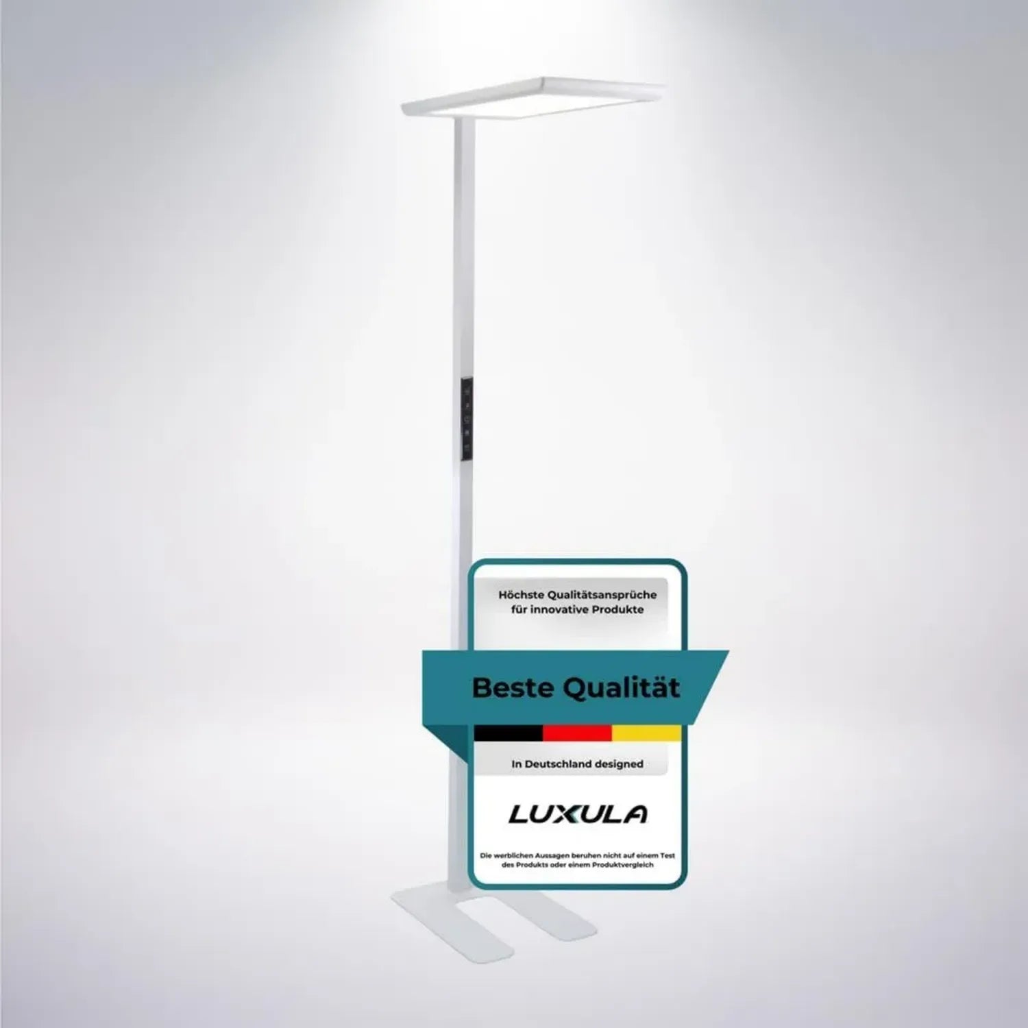 LUXULA LED Stehlampe Büro, dimmbar, blendfrei, Vollspektrum CRI>98, Blaulichtfilter, Neutralweiß 4000K, Uplight & Downlight 2x 50W, 7000lm, weiß