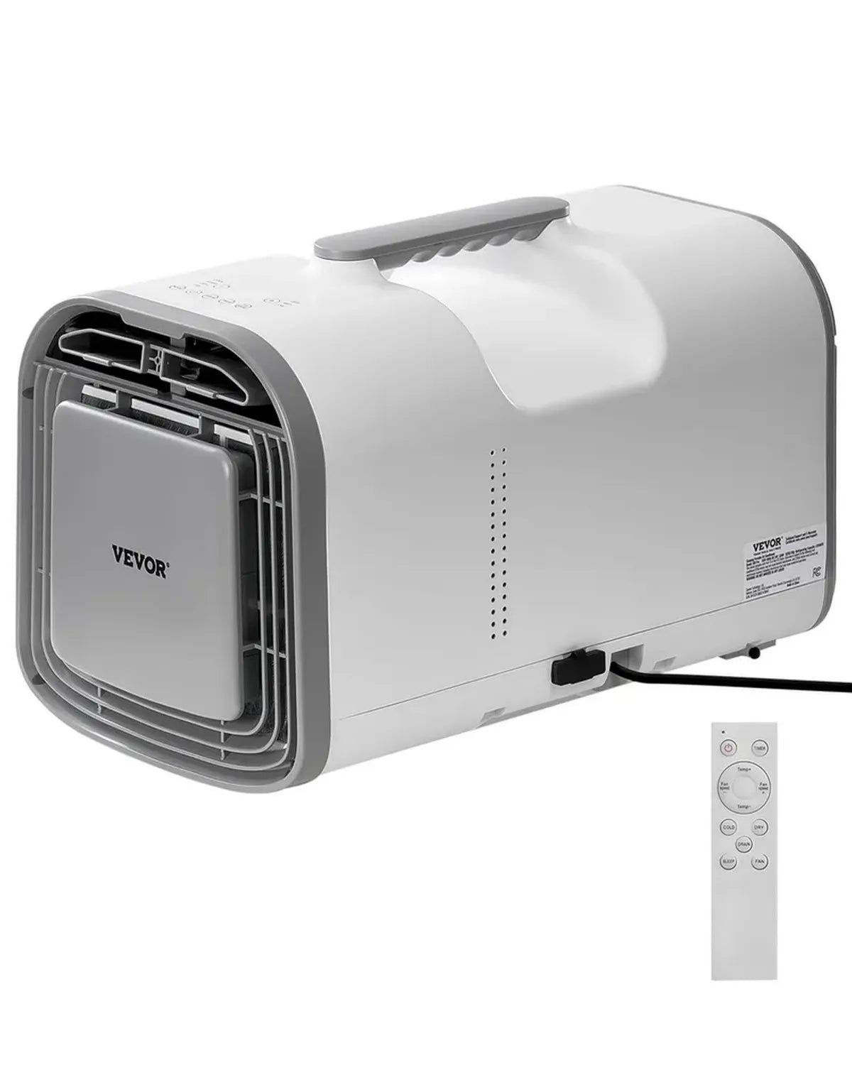 VEVOR 4250 BTU Mobile Klimaanlage, 3 Stufen, 24h Timer, Temperaturbereich 16-32°C, AC/DC kompatibel, ideal für Camping, Wohnmobile, Zuhause, 510x270x315 mm