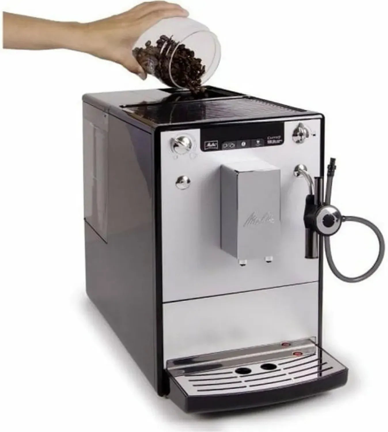 Melitta Kaffeevollautomat mit Milchaufschäumer, Silber – Für perfekten Cappuccino und Kaffee