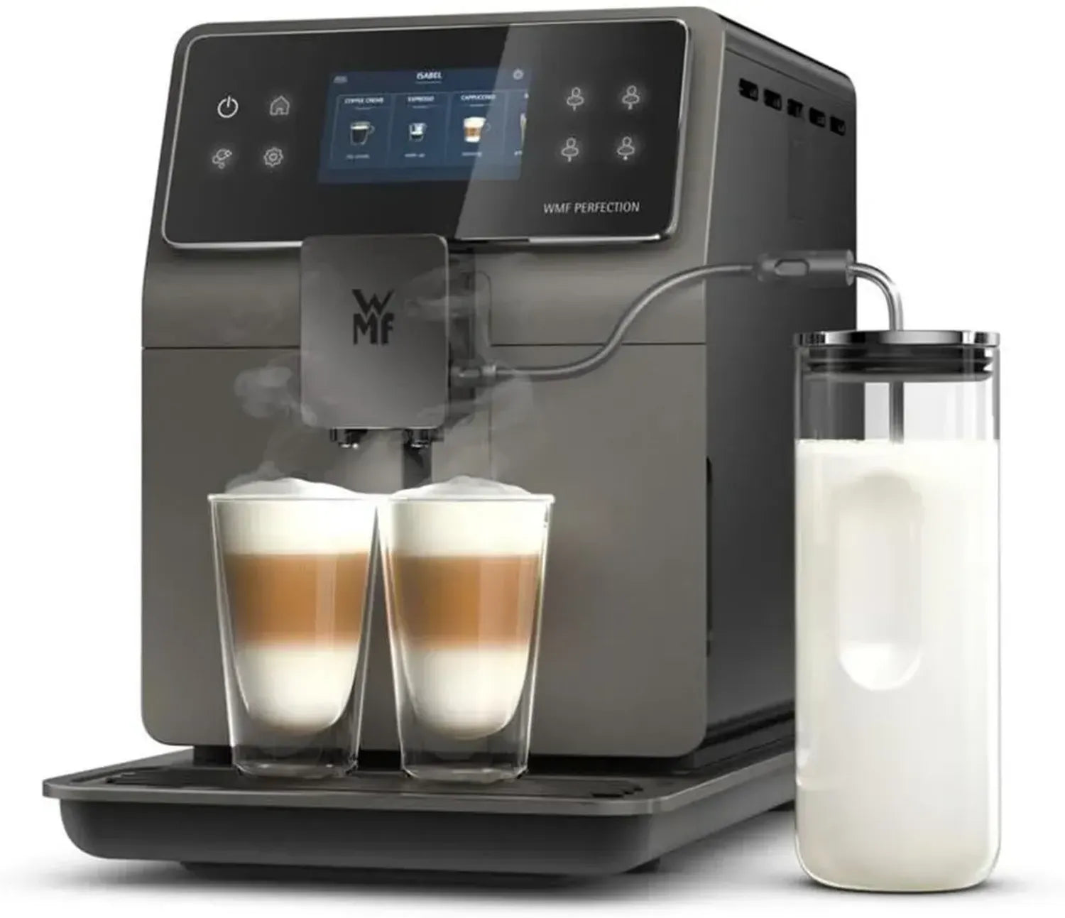 WMF Perfection Kaffeevollautomat mit Milchsystem, 18 Spezialitäten, Edelstahl-Mahlwerk, Nutzerprofile, 1L Milchbehälter, TÜV-geprüft