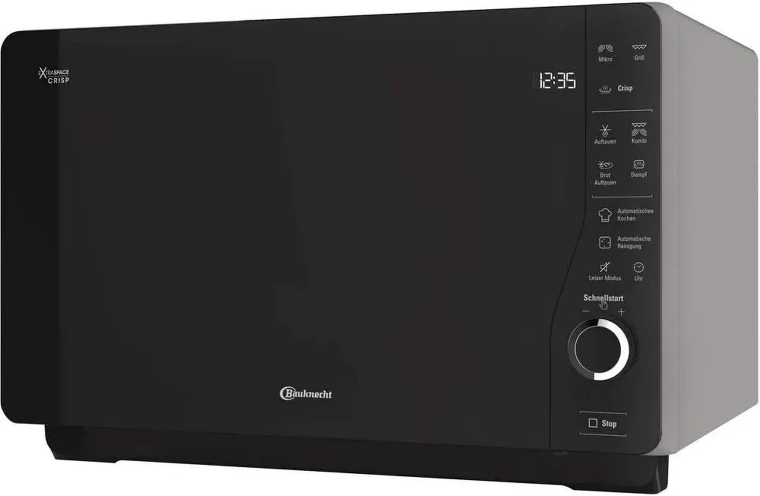Bauknecht ExtraSpace MW 427 SL Mikrowelle mit Grill, 800W, Silber, 25L, Crisp- und Dampfgarfunktion