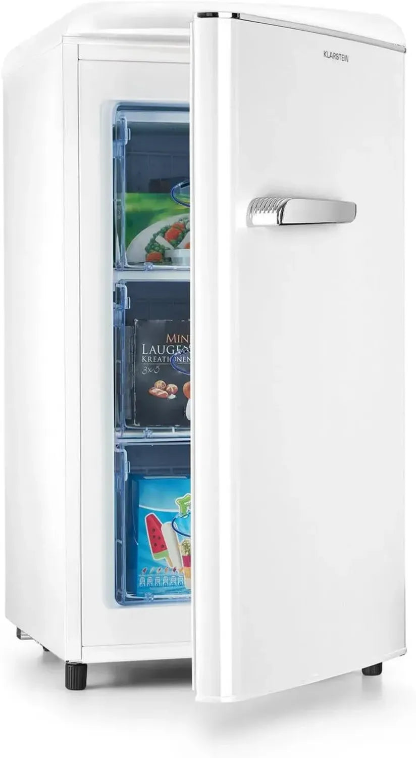 Klarstein Retro-Gefrierschrank 60L mit 5-stufigem Thermostat, 3 Fächer, freistehend