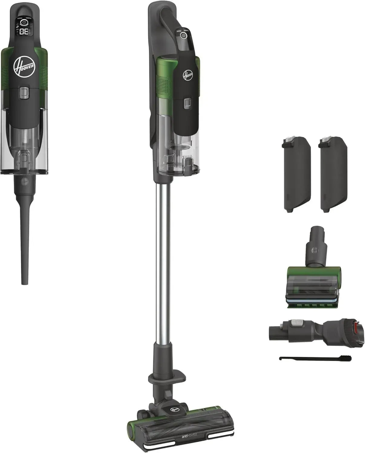 Hoover Kabelloser Staubsauger für Tierhaare HF9 PET, 60 Min Laufzeit, 2 Akkus, Beutellos, LED-Licht